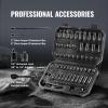 imageVEVOR 12 Drive Impact Socket Set 29Piece Deep Sockets Standard SAE 38 to 1 inch and Metric 10 to 24 mm Size 6 Point CRV Steel Extension Bars 3 5 1014 55PCS