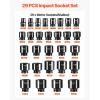 imageVEVOR 12 Drive Impact Socket Set 29Piece Deep Sockets Standard SAE 38 to 1 inch and Metric 10 to 24 mm Size 6 Point CRV Steel Extension Bars 3 5 1034 29PCS CRMO