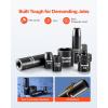 imageVEVOR 12 Drive Impact Socket Set 29Piece Deep Sockets Standard SAE 38 to 1 inch and Metric 10 to 24 mm Size 6 Point CRV Steel Extension Bars 3 5 1038 50 PCS