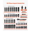 imageVEVOR 12 Drive Impact Socket Set 29Piece Deep Sockets Standard SAE 38 to 1 inch and Metric 10 to 24 mm Size 6 Point CRV Steel Extension Bars 3 5 1038 50 PCS