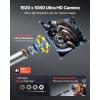 imageVEVOR 4Way Articulating Endoscope with Light True 1080P HD Industrial Borescope Inspection Camera with Articulated Probe Flexible Snake Scope Cam for Wall Automotive Engine Inspect49FT032inch Slim Probe