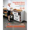 imageVEVOR Commercial Electric Drawer Warmer SingleDrawer Stainless Steel Food Warmer Freestanding Standard Warming Drawer Cabinet 85F185F Wide Temperature Range for Restaurant Hotel amp BakeryThree Drawer