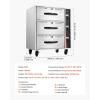 imageVEVOR Commercial Electric Drawer Warmer SingleDrawer Stainless Steel Food Warmer Freestanding Standard Warming Drawer Cabinet 85F185F Wide Temperature Range for Restaurant Hotel amp BakeryThree Drawer