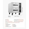 imageVEVOR Commercial Electric Drawer Warmer ThreeDrawer Stainless Steel Food Warmer Freestanding Compact Warming Drawer Cabinet 85F185F Wide Temperature Range for Restaurant Hotel Buffet amp BakeryTwo Drawer