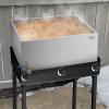 imageVEVOR Maple Syrup Evaporator Pan 112 Gal 24 x 18 x 6 Inch Maple Syrup 304 Stainless Steel Maple Syrup Pan Evaporator Pan with 1 Valve and 3 Heating Methods for Home Outdoor24 x 24 x 10 Inch