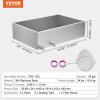 imageVEVOR Maple Syrup Evaporator Pan 112 Gal 24 x 18 x 6 Inch Maple Syrup 304 Stainless Steel Maple Syrup Pan Evaporator Pan with 1 Valve and 3 Heating Methods for Home Outdoor36 x 24 x 95 Inch