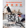 imageVEVOR Sliding Compound Miter Saw 10Inch Blade 15 Amp Motor 60Tooth Corded Double Bevel Sliding Miter Saw LED Precision Alignment Angle Adjustable for Wood Composite Decking LaminatesDouble Bevel12