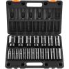 imageVEVOR 12 Drive Impact Socket Set 29Piece Deep Sockets Standard SAE 38 to 1 inch and Metric 10 to 24 mm Size 6 Point CRV Steel Extension Bars 3 5 1012 19PCS Deep