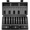 imageVEVOR 12 Drive Impact Socket Set 29Piece Deep Sockets Standard SAE 38 to 1 inch and Metric 10 to 24 mm Size 6 Point CRV Steel Extension Bars 3 5 1012 13PCS