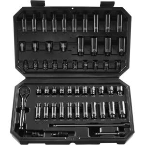 imageVEVOR 12 Drive Impact Socket Set 29Piece Deep Sockets Standard SAE 38 to 1 inch and Metric 10 to 24 mm Size 6 Point CRV Steel Extension Bars 3 5 1014 55PCS