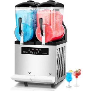 imageVEVOR Commercial Slushy Machine 12L Single Tank Frozen Drink Machine 48 Cups Stainless Steel Margarita Smoothie Frozen Drink Maker Slushie Maker for Home Party Restaurants Cafe Bars24L