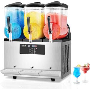 imageVEVOR Commercial Slushy Machine 12L Single Tank Frozen Drink Machine 48 Cups Stainless Steel Margarita Smoothie Frozen Drink Maker Slushie Maker for Home Party Restaurants Cafe Bars36L