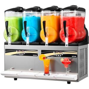 imageVEVOR Commercial Slushy Machine 12L Single Tank Frozen Drink Machine 48 Cups Stainless Steel Margarita Smoothie Frozen Drink Maker Slushie Maker for Home Party Restaurants Cafe Bars48L