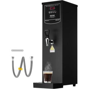 imageVEVOR Commercial Water Boiler 15L Electric Hot Water Dispenser with 316 Stainless Steel Heating Tube 1500W Stepbystep Fast Heating 50LH Hot Water Boiler for Coffee Tea Restaurant OfficeBlack