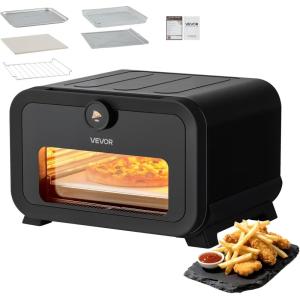 imageVEVOR Electric Pizza Oven Smart Pizzas Maker Indoor with 5 Preset 12Inch Countertop Pizza Cooker wTouch Srceen 750 Max Temp 2Min Rapid Baking Oven Thin amp Crispy Neapolitan Frozen New York12 Inch Air Fry Combo Pizza Oven