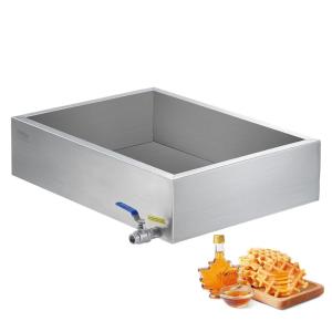 imageVEVOR Maple Syrup Evaporator Pan 112 Gal 24 x 18 x 6 Inch Maple Syrup 304 Stainless Steel Maple Syrup Pan Evaporator Pan with 1 Valve and 3 Heating Methods for Home Outdoor1 Fl Oz Pack of 1