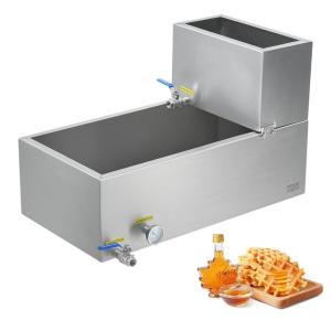 imageVEVOR Maple Syrup Evaporator Pan 236 Gal 24 x 24 x 95 Inch Maple Syrup 304 Stainless Steel Maple Syrup Pan Evaporator Pan with 1 Valve and 3 Heating Methods for Home Outdoor30 x 16 x 95 Inch