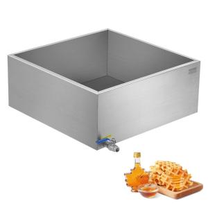 imageVEVOR Maple Syrup Evaporator Pan 236 Gal 24 x 24 x 95 Inch Maple Syrup 304 Stainless Steel Maple Syrup Pan Evaporator Pan with 1 Valve and 3 Heating Methods for Home Outdoor24 x 24 x 10 Inch