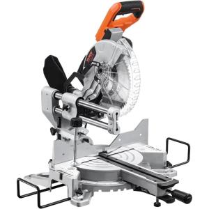 imageVEVOR Sliding Compound Miter Saw 10Inch Blade 15 Amp Motor 60Tooth Corded Double Bevel Sliding Miter Saw LED Precision Alignment Angle Adjustable for Wood Composite Decking LaminatesDouble Bevel10