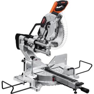 imageVEVOR Sliding Compound Miter Saw 10Inch Blade 15 Amp Motor 60Tooth Corded Double Bevel Sliding Miter Saw LED Precision Alignment Angle Adjustable for Wood Composite Decking LaminatesDouble Bevel12