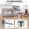 imageVEVOR Electric Oil Press Machine 850W Stainless Steel Oil Extractor Machine 0300  32572  Adjustable Temperature Hot Press Oil Expeller for Pressing Peanuts Sesame Seeds Rapeseed Tea Seeds700 W Electric