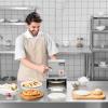 imageVEVOR Manual Pizza Dough Press Machine 95 inch Pizza Pastry Press Plate Stainless Steel Bread Presser Commercial Chapati Sheet Crust Maker Forming Machine with Handle and 100 Pcs Parchment Paper94 x 98 x 13 inch