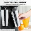 imageVEVOR Milkshake Maker 375W x 2 Electric Machine Commercial Double Heads Drink Mixer Blender LED Intelligent Microswitch 3Speed Mixer With 2 x 820 ml Stainless Steel CupsDouble HeadsDigital