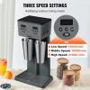 imageVEVOR Milkshake Maker 375W x 2 Electric Machine Commercial Double Heads Drink Mixer Blender LED Intelligent Microswitch 3Speed Mixer With 2 x 820 ml Stainless Steel CupsDouble HeadsDigital