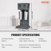 imageVEVOR Milkshake Maker 375W x 2 Electric Machine Commercial Double Heads Drink Mixer Blender LED Intelligent Microswitch 3Speed Mixer With 2 x 820 ml Stainless Steel CupsDouble HeadsDigital