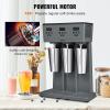 imageVEVOR Milkshake Maker 375W x 2 Electric Machine Commercial Double Heads Drink Mixer Blender LED Intelligent Microswitch 3Speed Mixer With 2 x 820 ml Stainless Steel CupsTriple Heads Digital