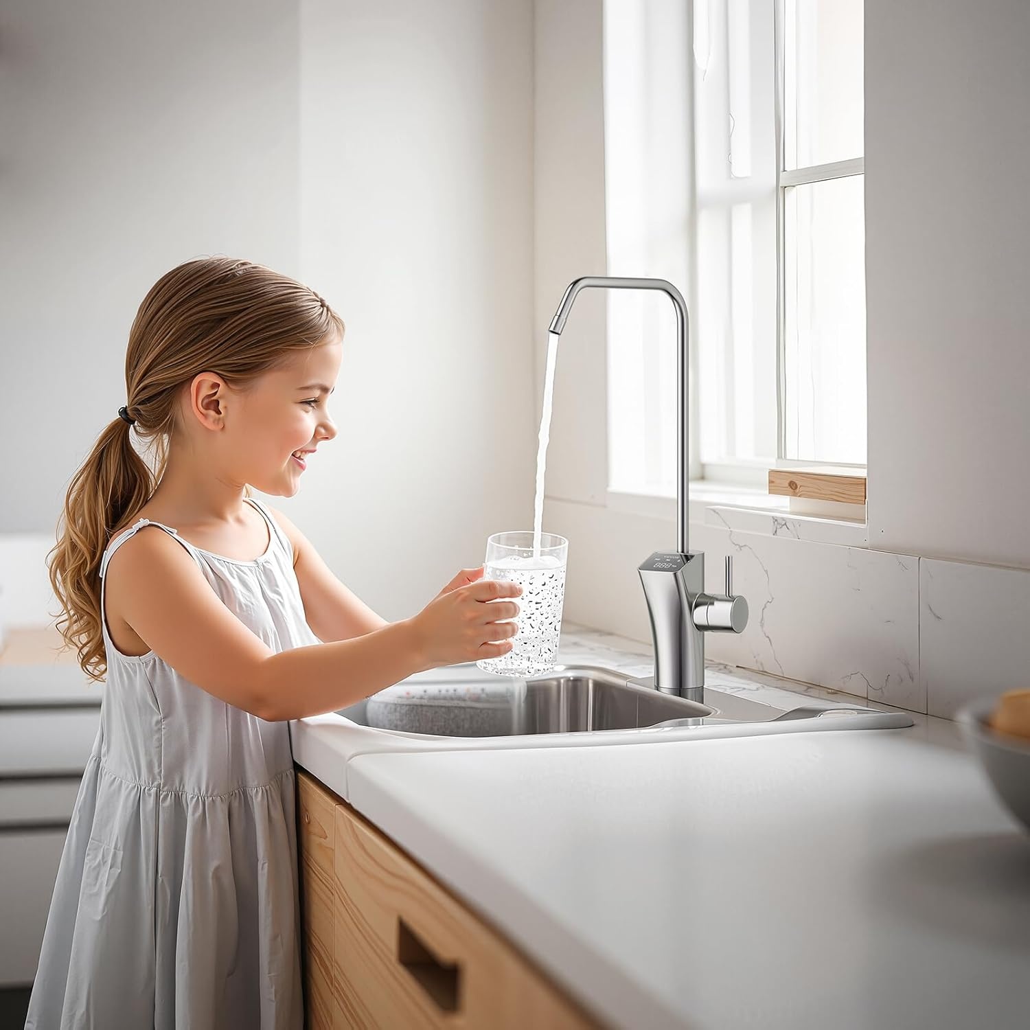 image:imageVEVOR Skincare Water Filter Faucet Mount Water Filters with MicroNano Bubble for Skin Sink Tap Purifier Removes Chlorine with 1 Filter for Kitchen and Bathroom Faucets Pink  GoldWhite