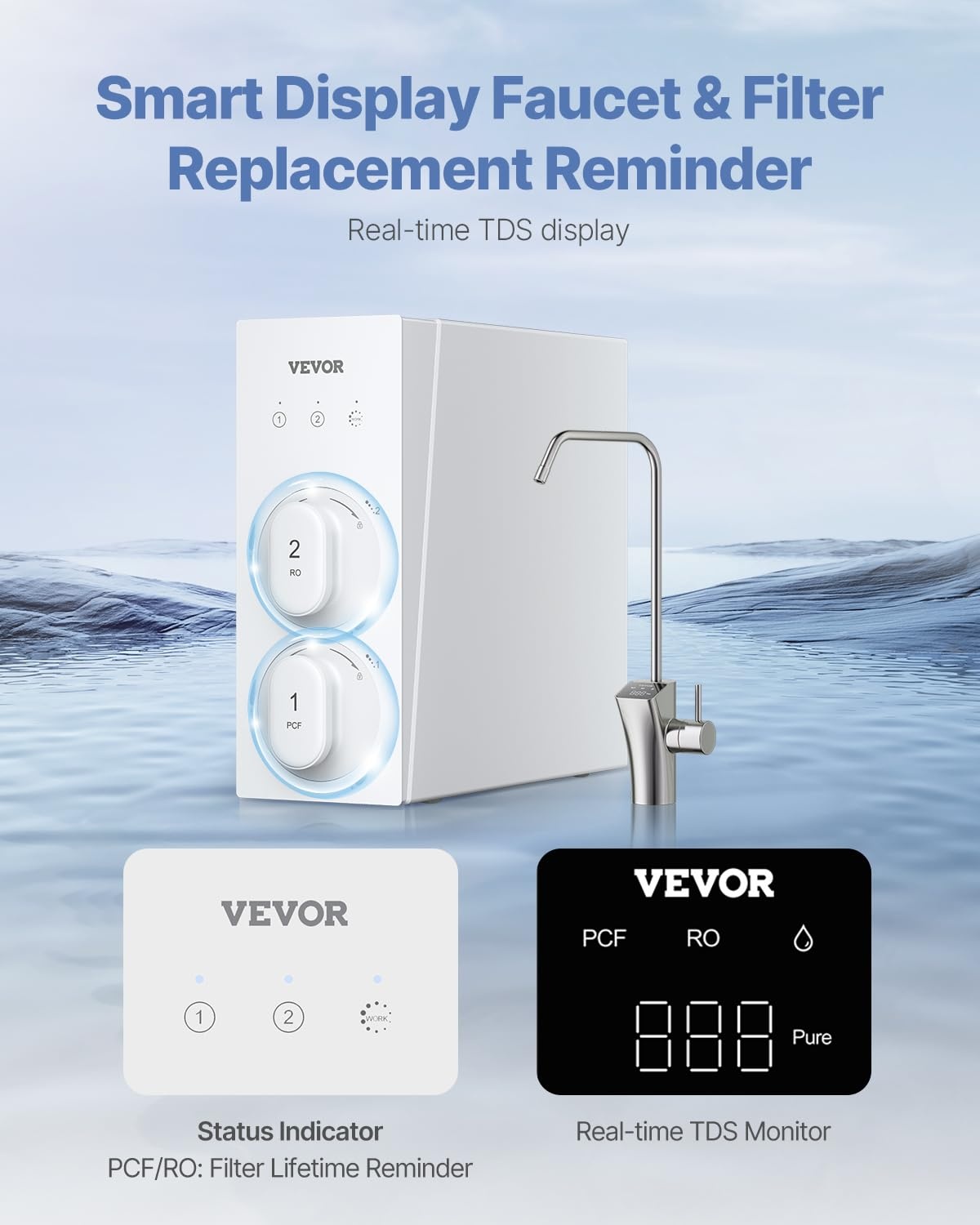 image:imageVEVOR Skincare Water Filter Faucet Mount Water Filters with MicroNano Bubble for Skin Sink Tap Purifier Removes Chlorine with 1 Filter for Kitchen and Bathroom Faucets Pink  GoldWhite