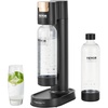image:imageVEVOR Sparkling Water Maker Soda Maker Machine for Home Carbonating Seltzer Water Starter Kit with 2 BPAfree 1L PET Bottles Compatible with Mainstream Screwin 60L CO2 CylinderNOT Included Black2 bottles