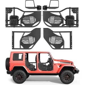 image:imageVEVOR Jeep Tube Doors 4Door Compatible with 20072018 Jeep Wrangler JK Unlimited Steel Off Road Front amp Rear Tubular Half Doors with DOT Certified Side View Mirrors Storage Bag and Rubber PadsJLJT