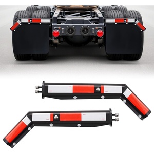 image:imageVEVOR Angled Spring Loaded Mud Flap Hangers 118 Bolt Spacing Mudflap Hangers for Semi Trucks 1 Pair Heavy Duty Semi Truck Mud Flap Hanger Set with Reflective Strips Black118
