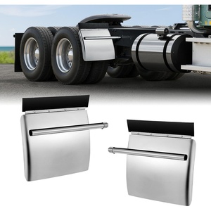 image:imageVEVOR Quarter Fenders for Semi Trucks 24 x 24 Semi Truck Fenders with Tube Bracket and Mounting Hardware 1 Pair Right amp Left Quarter Fender Set Fit for Freightliner Peterbilt KenworthsilverStainless Steel
