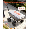 image:imageVEVOR 10 CuFt 1200LBS Poly Garden Cart Dump Wagon Heavy Duty Wheelbarrow with Convertible Handle and 13 Flat Free Tires Outdoor Yard Wagon ATV Trailer Dump Cart Tow Behind for Lawn Mower TractorDarkgrey
