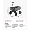 image:imageVEVOR 10 CuFt 1200LBS Poly Garden Cart Dump Wagon Heavy Duty Wheelbarrow with Convertible Handle and 13 Flat Free Tires Outdoor Yard Wagon ATV Trailer Dump Cart Tow Behind for Lawn Mower TractorDarkgrey