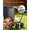 image:imageVEVOR 10 CuFt 1200LBS Poly Garden Cart Dump Wagon Heavy Duty Wheelbarrow with Convertible Handle and 13 Flat Free Tires Outdoor Yard Wagon ATV Trailer Dump Cart Tow Behind for Lawn Mower TractorDarkgrey