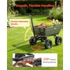 image:imageVEVOR 10 CuFt 1200LBS Poly Garden Cart Dump Wagon Heavy Duty Wheelbarrow with Convertible Handle and 13 Flat Free Tires Outdoor Yard Wagon ATV Trailer Dump Cart Tow Behind for Lawn Mower TractorDarkgrey