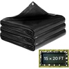 image:imageVEVOR 25 x 30 ft Pond Liner 14 Mil Thickness 3Layer Reinforced PE Fish Koi Pond Liner for Outdoor Ponds with Hemmed Edge and 4 Metal Buttonholes for Water Garden Waterfall and Fountains Black15 x 20 ft