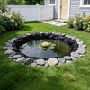 image:imageVEVOR 25 x 30 ft Pond Liner 14 Mil Thickness 3Layer Reinforced PE Fish Koi Pond Liner for Outdoor Ponds with Hemmed Edge and 4 Metal Buttonholes for Water Garden Waterfall and Fountains Black15 x 20 ft