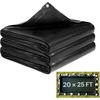 image:imageVEVOR 25 x 30 ft Pond Liner 14 Mil Thickness 3Layer Reinforced PE Fish Koi Pond Liner for Outdoor Ponds with Hemmed Edge and 4 Metal Buttonholes for Water Garden Waterfall and Fountains Black20 x 25 ft