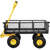 image:imageVEVOR 500 LBS Steel Garden Cart with Work Seat Heavy Duty Garden Wagon Cart on Wheels Outdoor Metal Utility Yard Wagon Gardening Stool with 10inch Flat Free Tires Tool Tray amp Adjustable HandleBlackyellow01