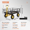 image:imageVEVOR 900 LBS Steel Garden Cart 2 in 1 Handle Heavy Duty Pullable Garden Wagon with 10 FlatFree Tires Outdoor Utility Yard Wagon Cart with Detachable Side Panels Attach to ATV or TractorBlackyellow