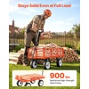 image:imageVEVOR 900 LBS Steel Garden Cart 2 in 1 Handle Heavy Duty Pullable Garden Wagon with 10 FlatFree Tires Outdoor Utility Yard Wagon Cart with Detachable Side Panels Attach to ATV or TractorRed