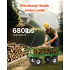 image:imageVEVOR 900 LBS Steel Garden Cart 2 in 1 Handle Heavy Duty Pullable Garden Wagon with 10 FlatFree Tires Outdoor Utility Yard Wagon Cart with Detachable Side Panels Attach to ATV or TractorBlackgreen