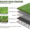 image:imageVEVOR Artificial Grass 15 x 7 ft Fake Grass Turf Rug 138 in Pile Height Realistic Synthetic Lawn Carpet Roll Mat Easy Clean Drainage Holes for Patio Garden Balcony Outdoor Indoor Decor Green18 Pack  12x12