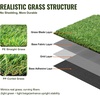 image:imageVEVOR Artificial Grass 15 x 7 ft Fake Grass Turf Rug 138 in Pile Height Realistic Synthetic Lawn Carpet Roll Mat Easy Clean Drainage Holes for Patio Garden Balcony Outdoor Indoor Decor Green3 x 5 FT