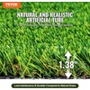image:imageVEVOR Artificial Grass 15 x 7 ft Fake Grass Turf Rug 138 in Pile Height Realistic Synthetic Lawn Carpet Roll Mat Easy Clean Drainage Holes for Patio Garden Balcony Outdoor Indoor Decor Green6 x 10 Rectangular